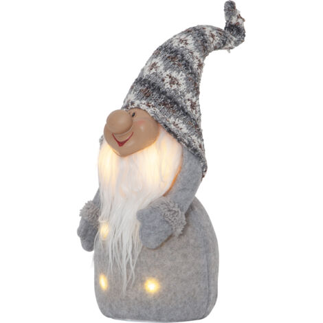 Weihnachtswichtel -Joylight', LED Zwerg, grau, 40cm