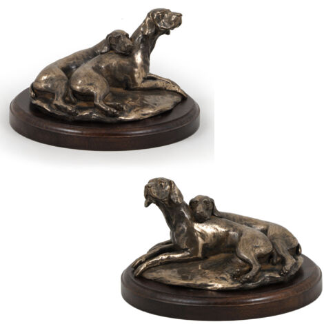 Weimaraner: estatuilla de perro, figura de oficina, trofeo para una exposición canina de Art-Dog