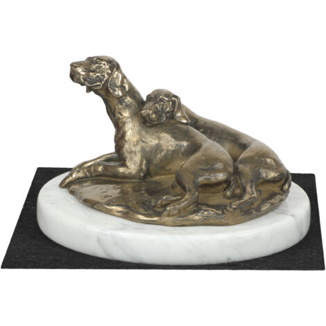 Weimaraner - Hundestatuette, Figur auf weißem Marmor, Trophäe für eine Hundeausstellung von Art-Dog