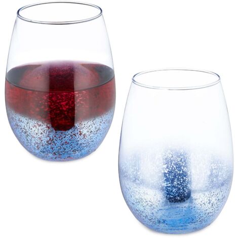Weinglaser ohne stiel 2er set blau