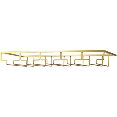 Weinglasregal – Weinglas-Aufbewahrungshalter für unter den Schrank, 1 Packung, Metall-Organizer für Bar und Küche, 5 Ebenen, Gold