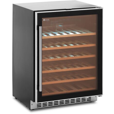 Weinkühlschrank 46 Flaschen Getränkekühlschrank LED 135 L schwarz/silbern - Schwarz, Silber-metallisch