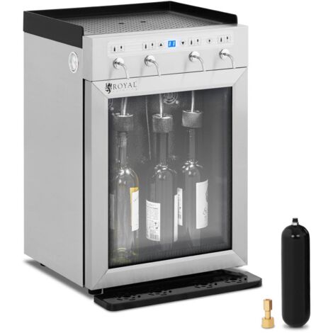 Weinkühlschrank mit Dispenser Getränkekühlschrank 7-18 °C 4 Flaschen - Silbern