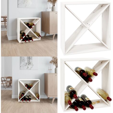 Weinregal Weiß 62x25x62 cm Massivholz Kiefer - Weinregal -  Weinregale - Home & Living