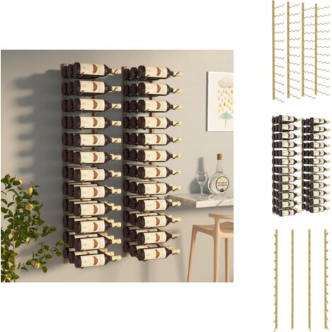 Weinregale - Living Wand-Weinregal für 36 Flaschen 2 Stk. Golden Eisen