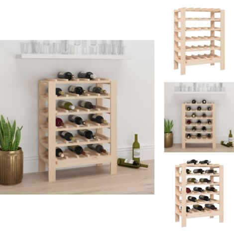 Weinregale - Living Weinregal 61,5x30x82 cm Massivholz Kiefer
