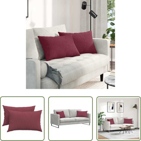 Weinrot -  Sofakissen 2 pcs Weinrot 60 x 40 cm Stoff