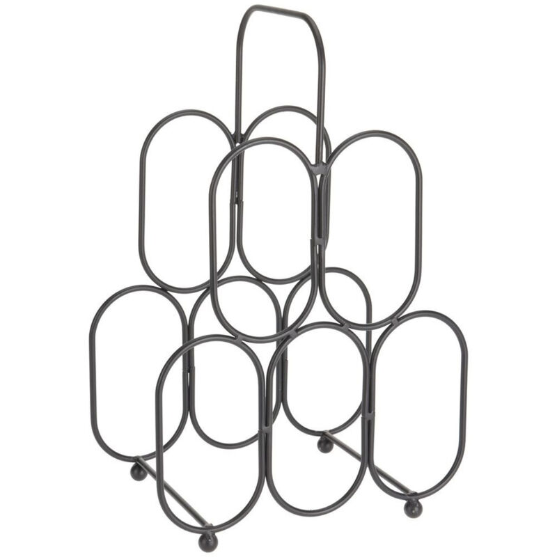 Excellent Houseware - Weinständer Aus Metall, 5 Flaschen, Schwarz