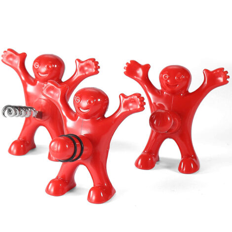Weinstopper – 3-in-1-Set – Original rotes Design – Kunststoff 8 x 7,6 cm