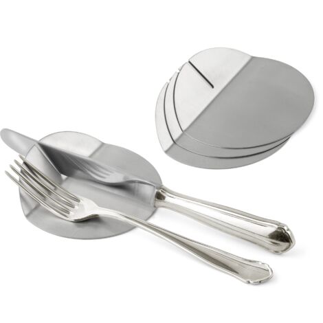 Weis Portaposate Set 4, Acciaio Inossidabile, Argento, 9x9x1,8 cm