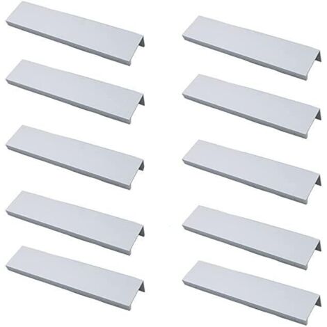 (Weiß) 10er-Pack schwarzer Griff, schwarzer Möbelgriff – unsichtbarer Griff, schwarzer Küchenmöbelgriff, mattschwarzer Möbelgriff aus Aluminiumlegierung, Achsabstand 128 mm