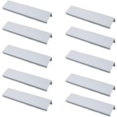 (Weiß) 10er-Set Griffe Schwarz Möbelgriff Schwarz – Unsichtbarer Griff Küchenmöbelgriff Schwarz Matt aus Aluminiumlegierung Lochabstand 128mm