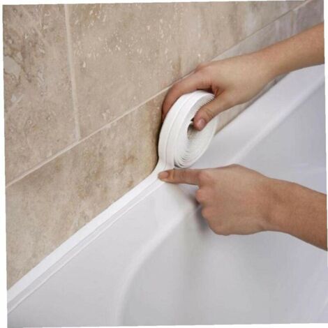 (Weiß, 1,5 Zoll x 10,5 Fuß) Wasserdichtes PVC-Dichtungsband für die Küche, dekoratives selbstklebendes Dichtungsband für Waschbecken, Toilette, Dusche, Badewanne
