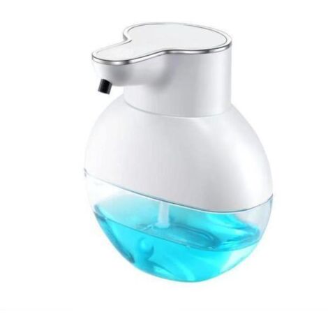 (Weiß) Automatischer Seifenspender, 2 einstellbare Stufen, 400 ml, USB-wiederaufladbarer automatischer Schaumseifenspender