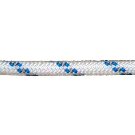 Weiß/Blaues geflochtenes Polyesterseil 5 mm. 200-m-Spule.