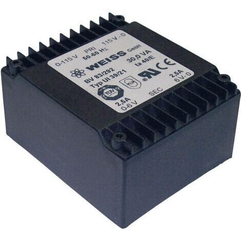 Weiss Elektrotechnik 83/294 Transformateur pour circuits imprimés 2 x 115 V 2 x 9 V/AC 30 VA 1667 mA