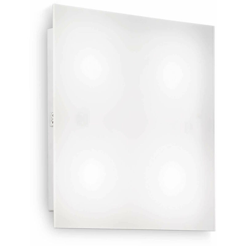 01-ideal Lux - Weiß FLAT Deckenleuchte 4 Lampen Durchmesser 82 cm