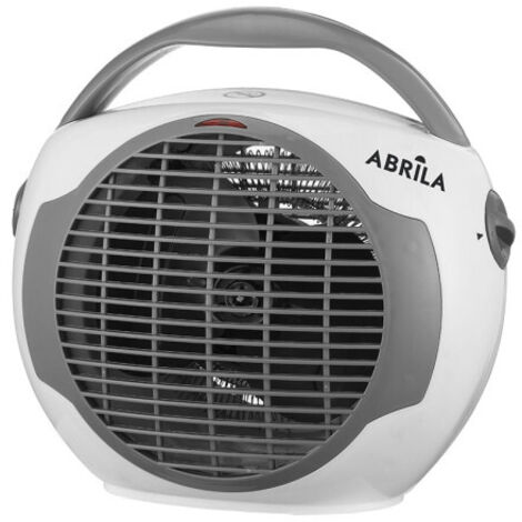 Weiß/Grau Flammen-Ventilator-Thermostat, 2000 W, 2 Leistungen, 3 Funktionen, Kippschutz-Thermostat (22,6 x 24,7 x 17 cm)