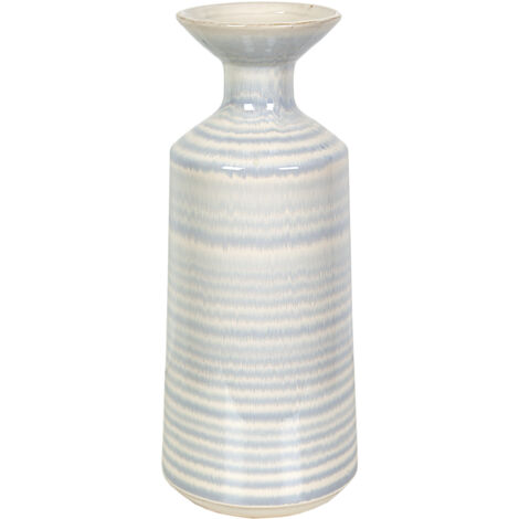 Weiß/Hellblaue Keramikvase 16x16x40cm