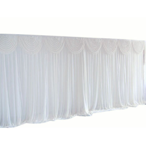 Weiß Hochzeit Hintergrund Gaze Vorhang Dekostoff Backdrop Party Bühne 3x3m Gardine Vorhang Fenstervorhang
