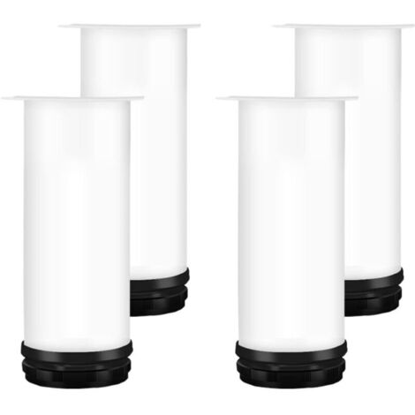 (Weiß) Höhenverstellbare Möbelfüße, 20 cm, 4er-Pack, aus Edelstahl, inklusive Schrauben für Schränke und TV-Ständer