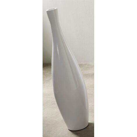Weiß lackierte Vase 90 cm. 25Dx90cm