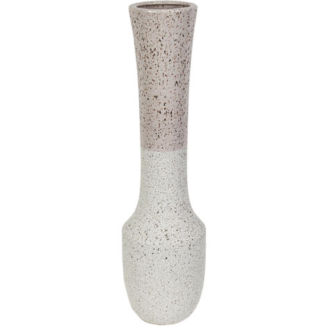Weiß/Rosa Keramikvase 15x15x59cm