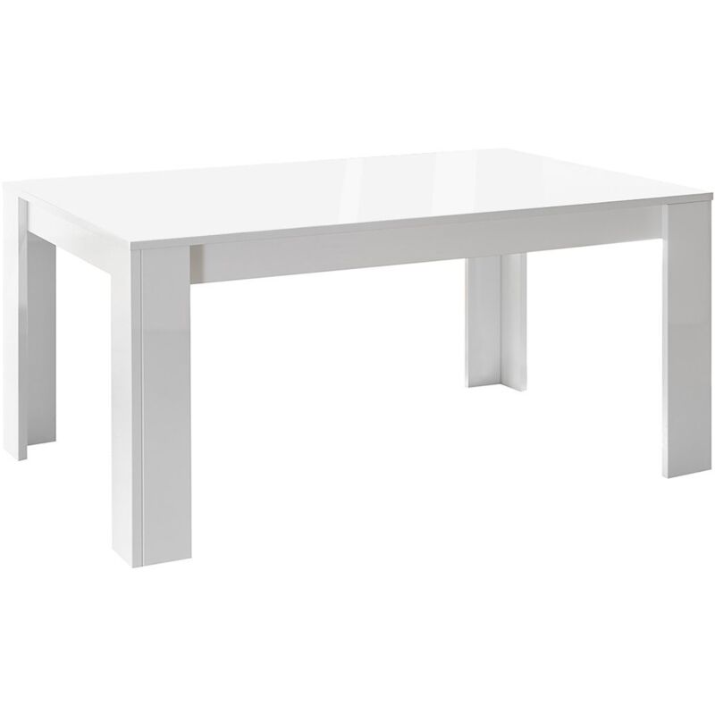 WEISS - Table Repas 180cm Blanc Laqué Brillant