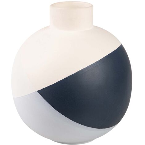 Weißblaue Keramikvase 24X24X26 cm