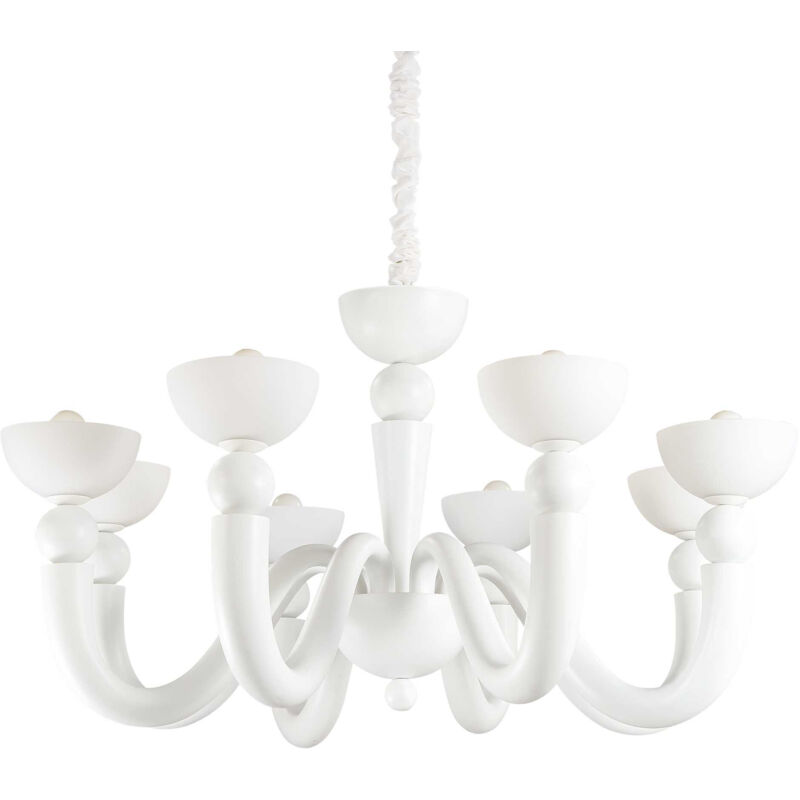 Ideal Lux Weiß Bon Bon - 8 Leichter Mehrarmiger Kronleuchter In E14