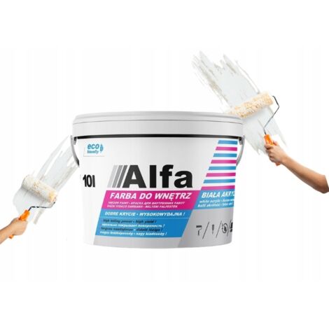 Weiße, deckende Acryl-Wandfarbe Alfa 9l