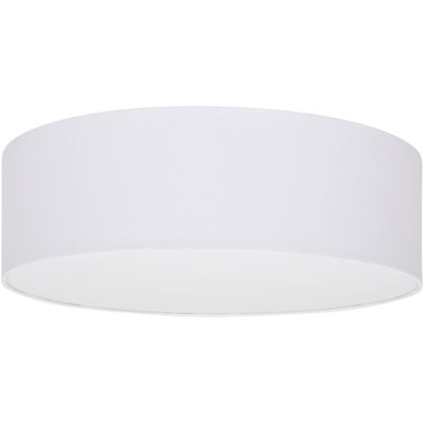 Weiße Deckenleuchte 40 cm TONDO Stoffschirm Plexiglas 2xE27