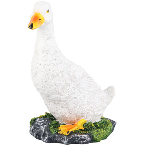 Weiße Entenstatue für Garten, Landschaftsdekoration und Hof