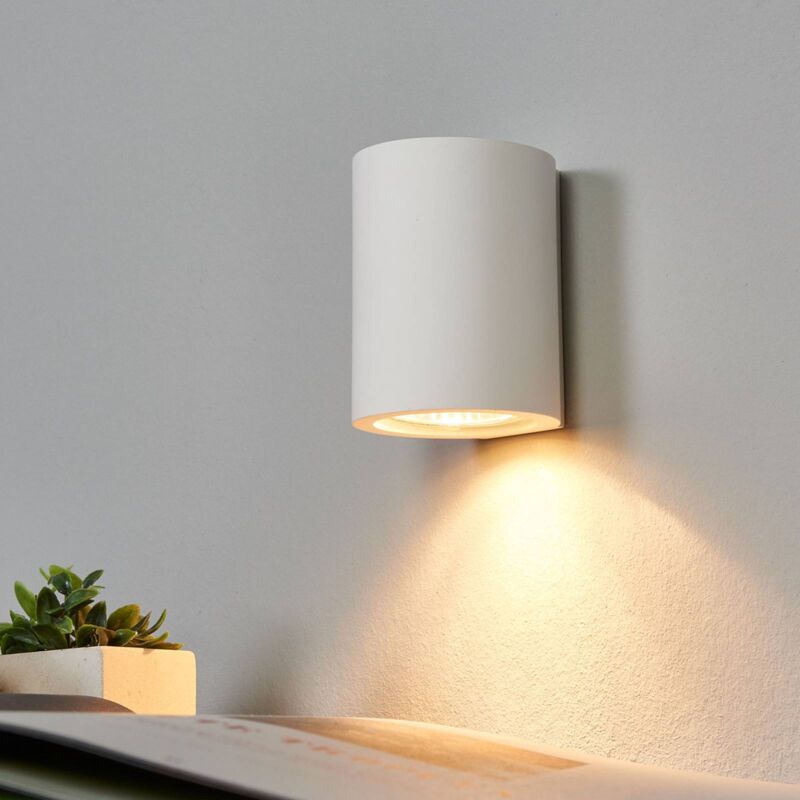 Weisse Gu10 Wandlampe Miroslaw Aus Gips