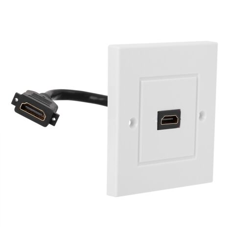 Weiße HDMI-Wanddose mit Kabel für Hotel, Büro, Gebäude – Amerikanischer Standard