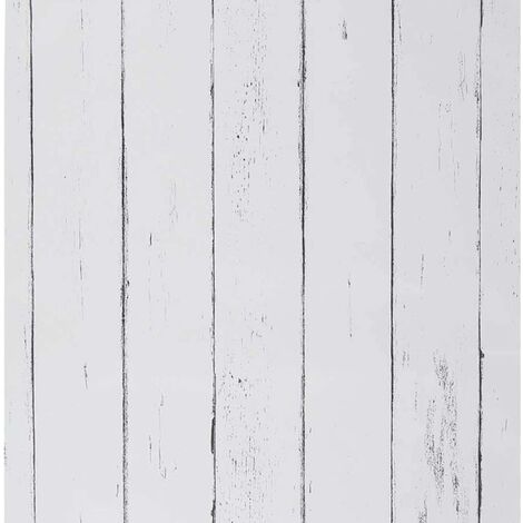 Weiße Holztapete 44 cm x 10 m Vintage-Möbel-Klebepapier, Holzmaserung, selbstklebende Vinylfolie für Schrank, Schublade, Tische, Küche, Schlafzimmer, dekorative Wand HIASDFLS