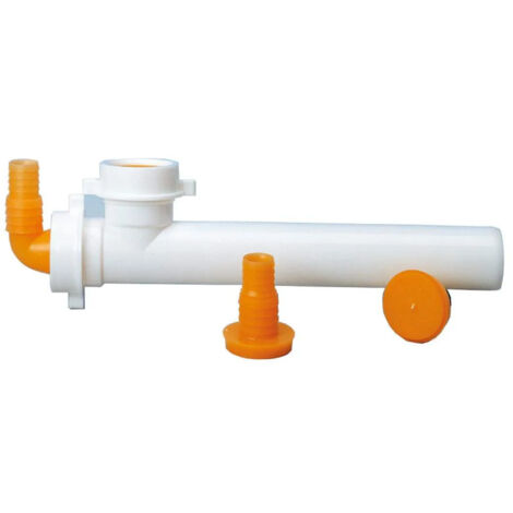 IDRO BRIC Weiße horizontale Kupplung mit 2 Ausgängen, Durchmesser 40 mm, für Waschmaschinen- oder Geschirrspüleranschlüsse.