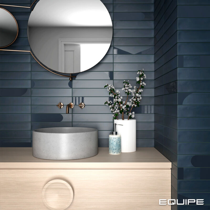 Equipe - Carrelage grès cérame feng 30x6cm 30x6 cm Indaco - - boîte de 0.50 m2 - Gioia Materia