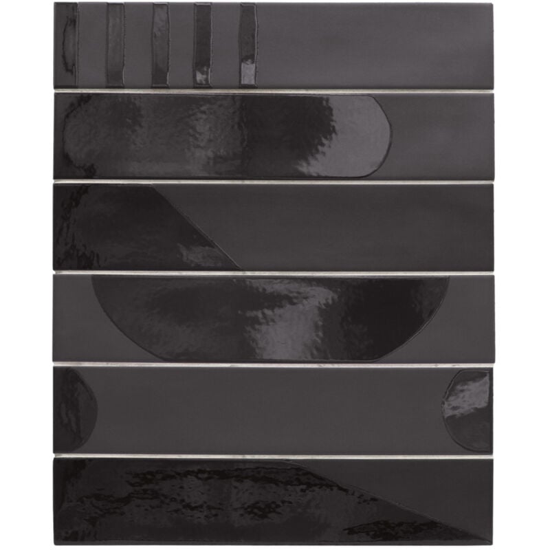 Equipe - Carrelage grès cérame feng 30x6cm 30x6 cm decor Noir - - boîte de 0.50 m2 - Gioia Materia