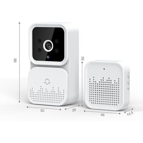Weiße, kompakte, vernetzte Innenkamera  1080p-HD-Video, Nachtsicht, Bewegungserkennung, Zwei-Wege-Audio, einfache Einrichtung