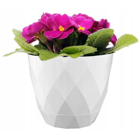 Weiße Kunststoffabdeckung 15,3x17,5cm Blumentopf mit Untertasse