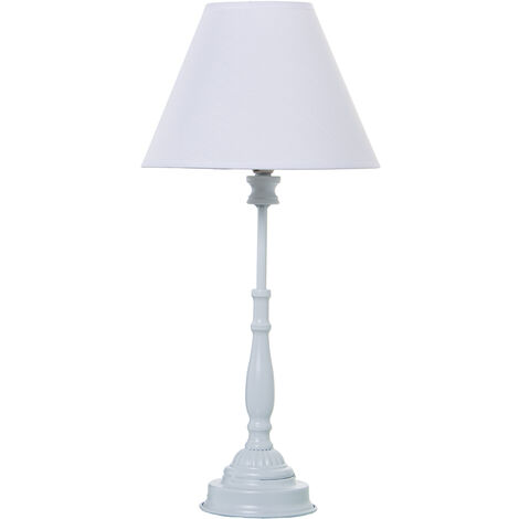 Weiße Metalltischlampe+92264, 1x14 max40w nicht enthalten  ° 23x49cm Basi