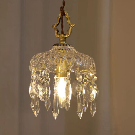 Weiße runde Perlen-Deckenlampe E14 --15x24cm