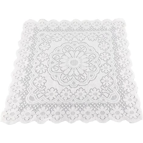 Weiße Spitzentischdecke 60 x 60 cm – Weiches und dekoratives Lochmuster für Zuhause oder Café