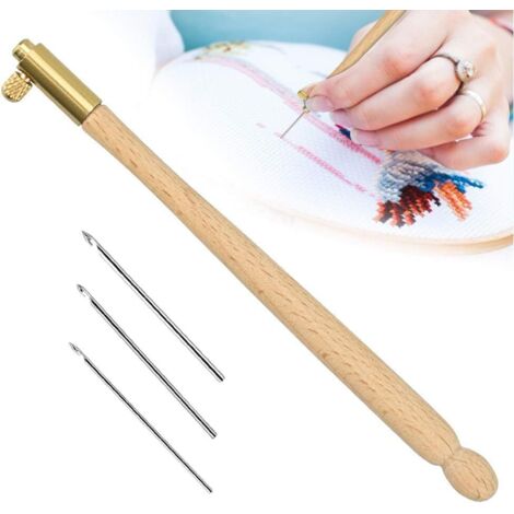 Weiße Sticknadel mit 3 Nadeln (1 mm/1 mm/1,2 mm)
