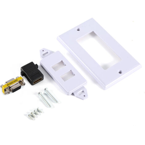 Weiße Wanddose mit HDMI-Buchse und VGA-Buchse für Video und Audio
