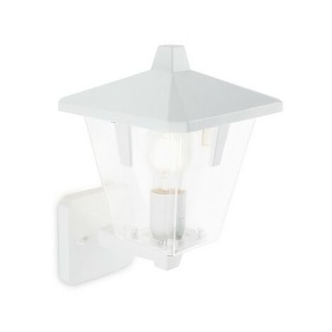 Weiße Wandleuchte aus Aluminiumdruckguss mit transparentem thermoplastischem Diffusor. h. 29 cm