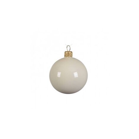 Weiße Weihnachtskugel aus Milchglas 15 cm