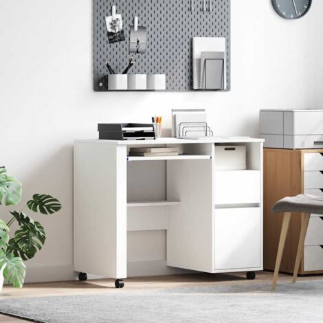 Weißer Computertisch mit Schubladen Weiß MDF, Spanplatte Standard vidaXL791886