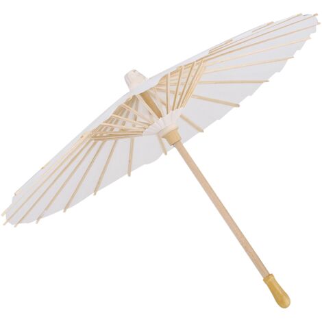 Weißer dekorativer Papierschirm für Schuldekoration und Fotorequisite (40 cm)